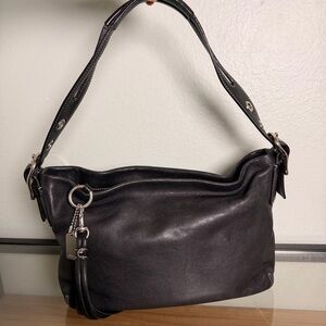 Coach East West Legacy Black Leather Shoulder Bag